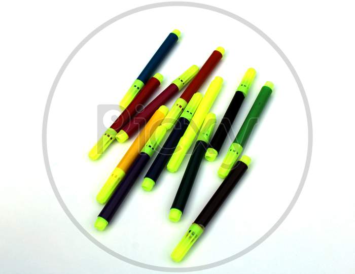 multi color marker for writing isolated on white background