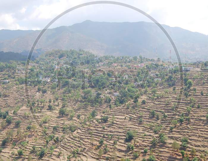 A village of rural hill area in India