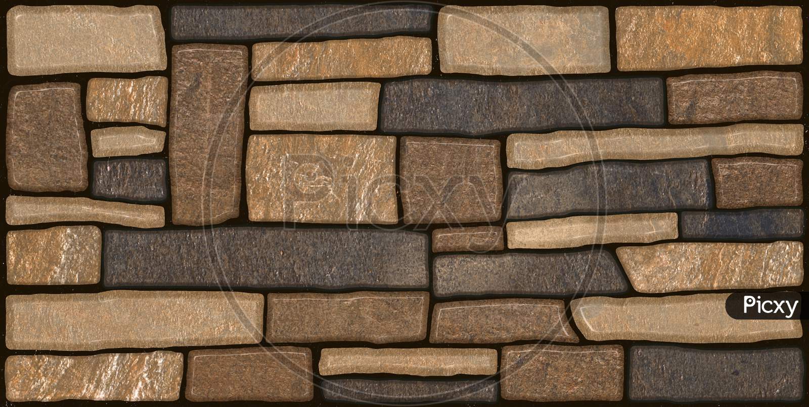 Mosaic Stone Blocks In Wall Background