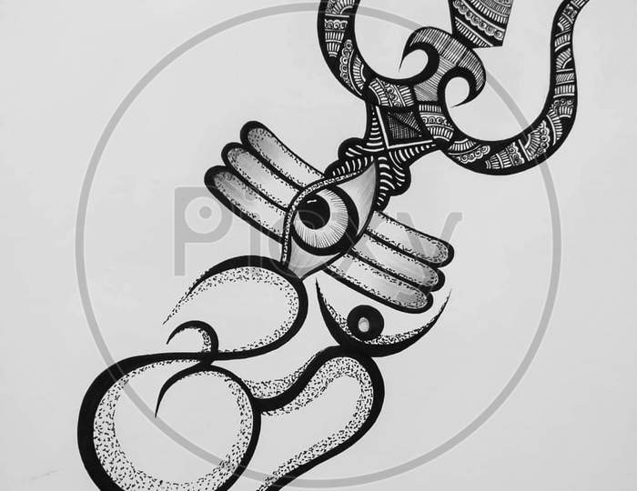 Sketch of Indian god