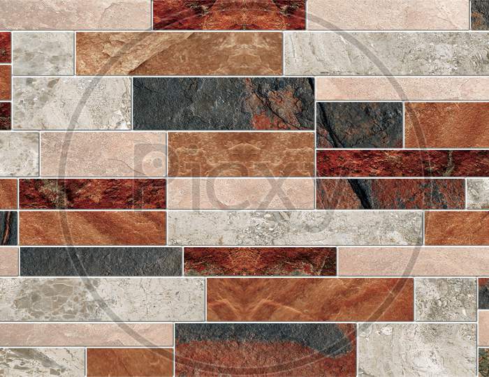 Marble And Stone Brick On The Wall Background.