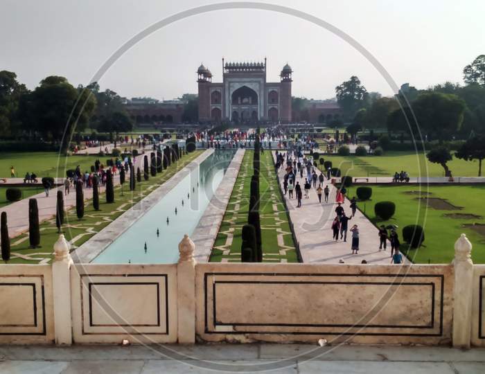 view of the gates of Taj Mahal