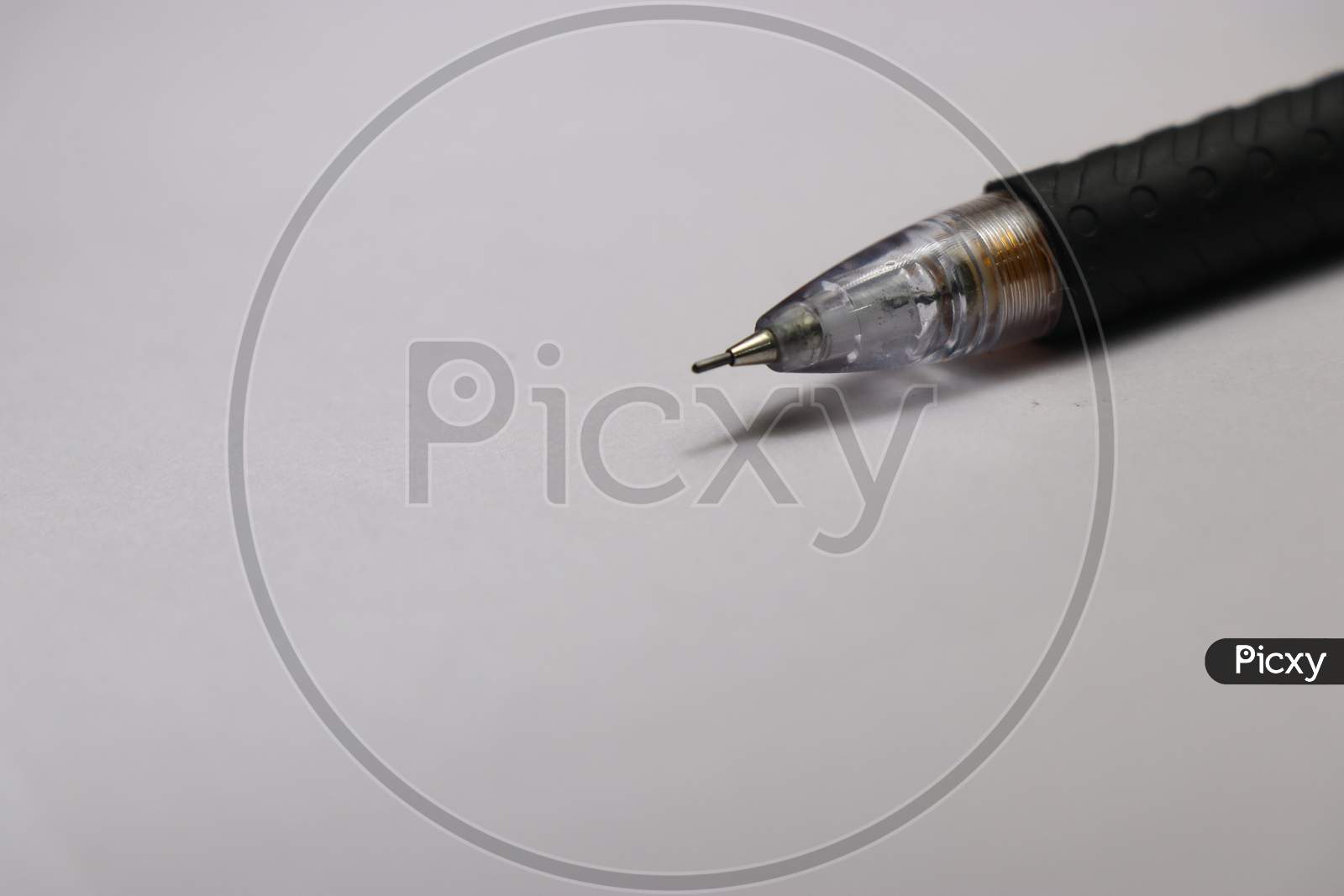 Macro Shot Of Mechanical Pencil Also Called As Lead Pencil Tip Part On White Background