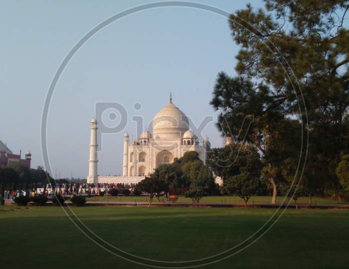 a view of the Taj Mahal