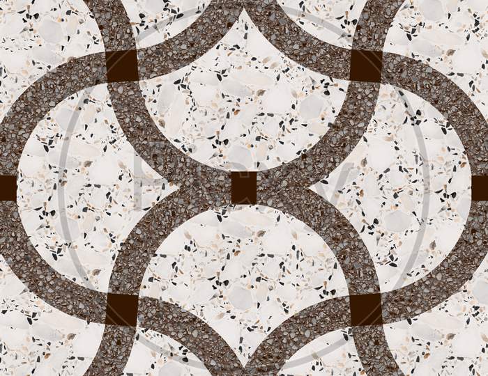 Marble Geometric Pattern Shape Mosaic Decor Floor And Wall Tile.