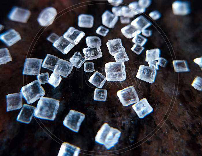 Macro shot of sugar crystals