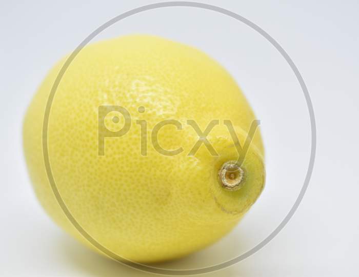 Lemon. One Whole Lemon Isolated On White Background