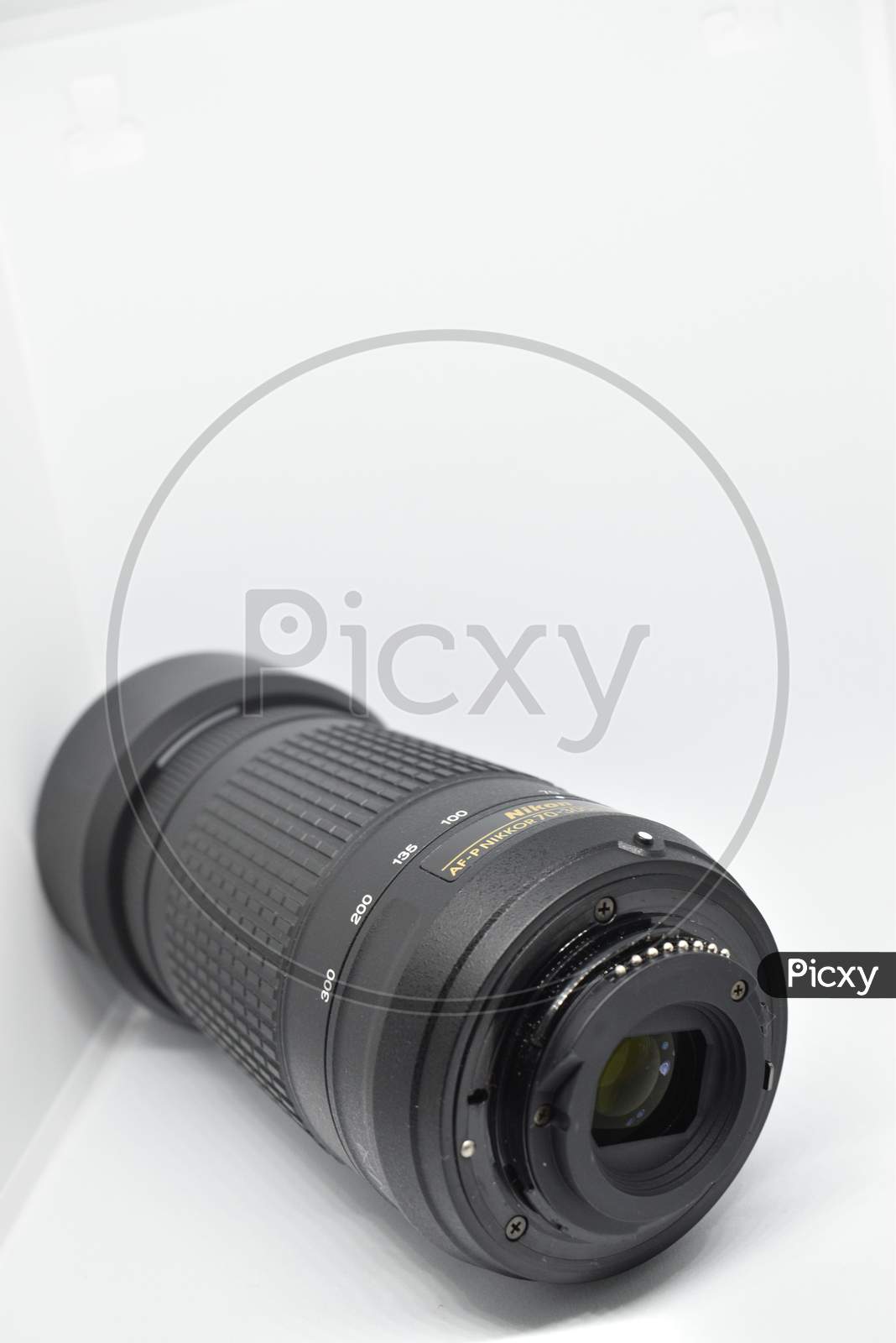 Close Up View Of Nikon Dslr Lens, Af-P Nikon 70-300 Mm Isolated White Background.Abu Dhabi,Uae.31/05/2020.