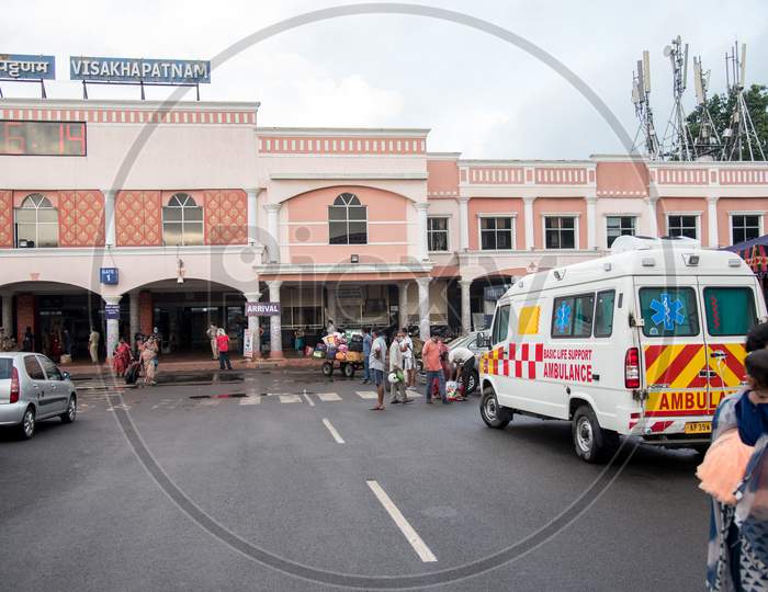 ambulance at the railway station