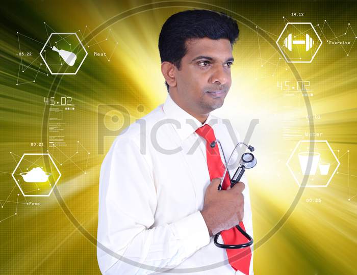 A Doctor holding a Stethoscope