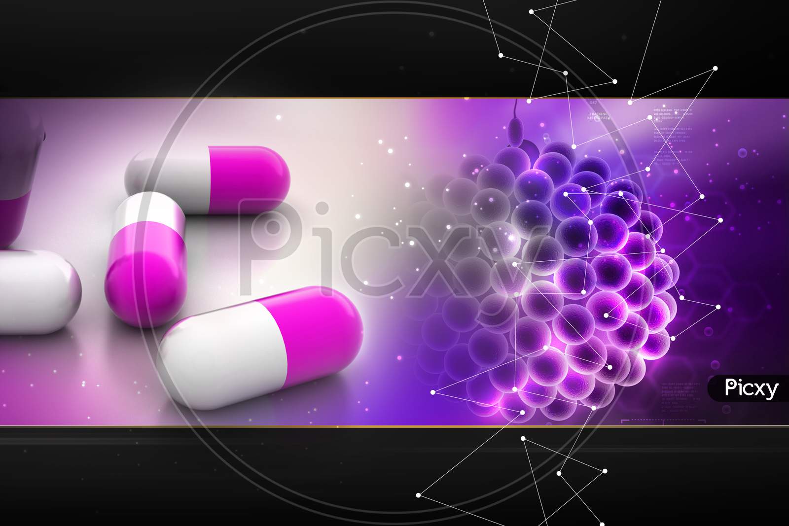 Close up shot of Medical Tablets or Pills