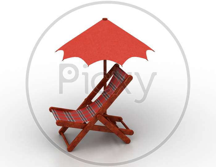 Chair Covered By Umbrella