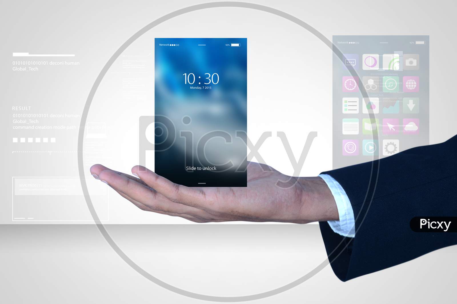 Man Hand Showing Touch Screen
