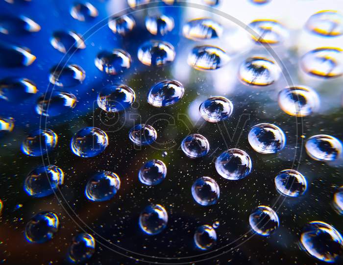 Water drops on glass