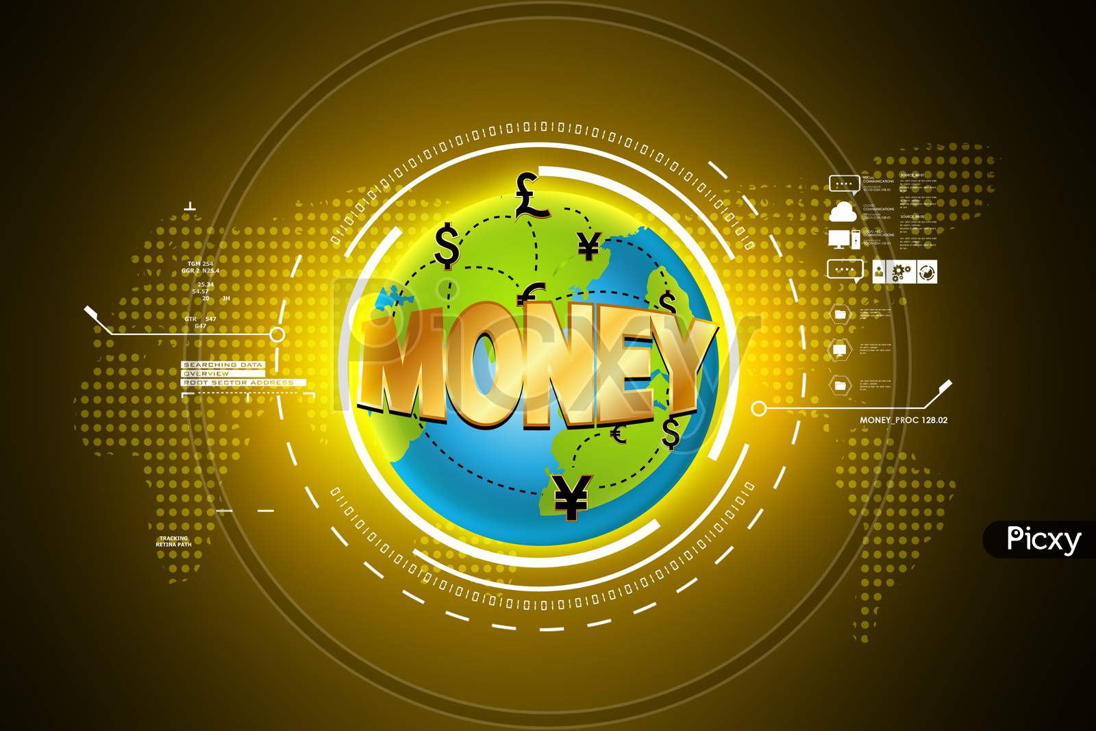 A Money Texted Globe