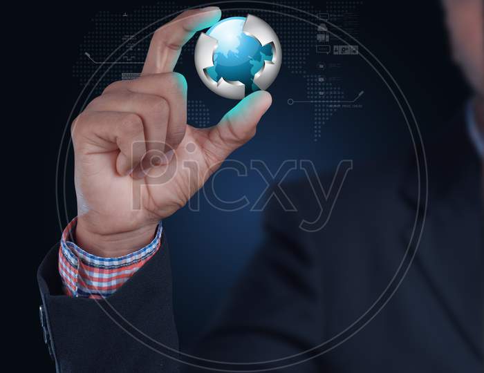 Close up shot of a Person's Hands Holding a Globe