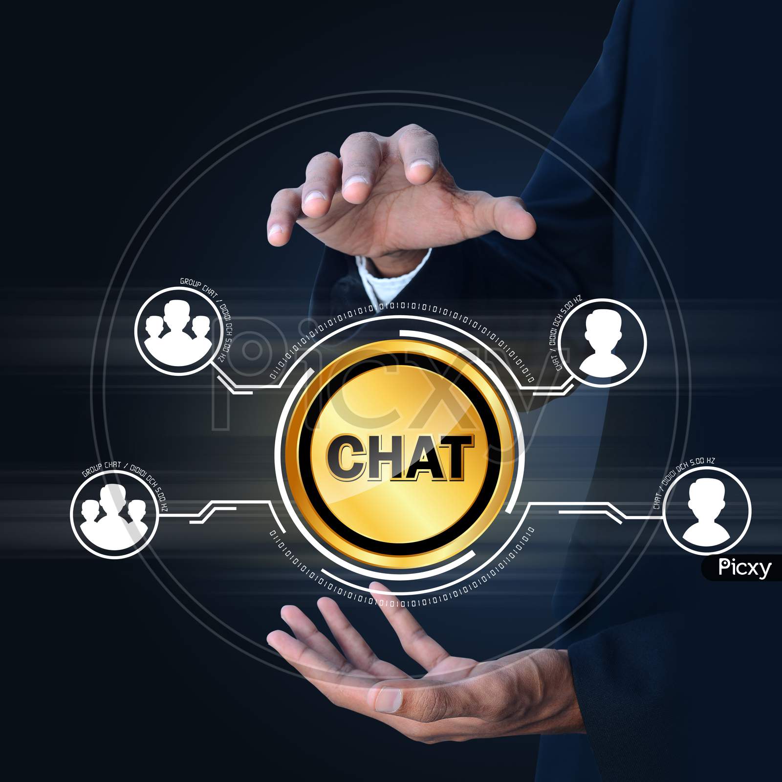 Close up shot of a Person's Hand with A Network or Chat