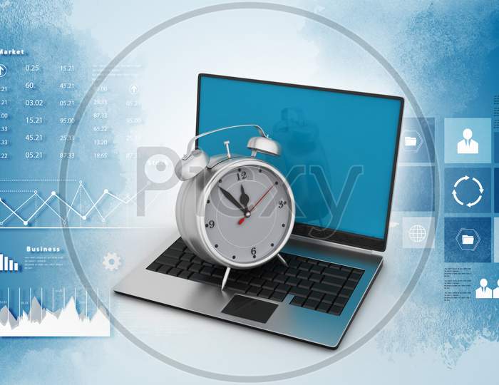 Laptop With Alarm Clock