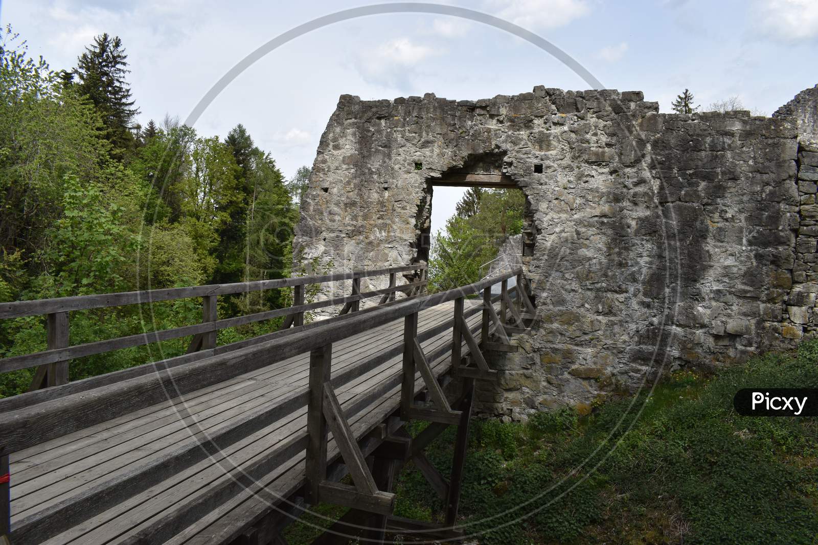 Castle ruin in Schellenberg Liechtenstein 24.4.2020