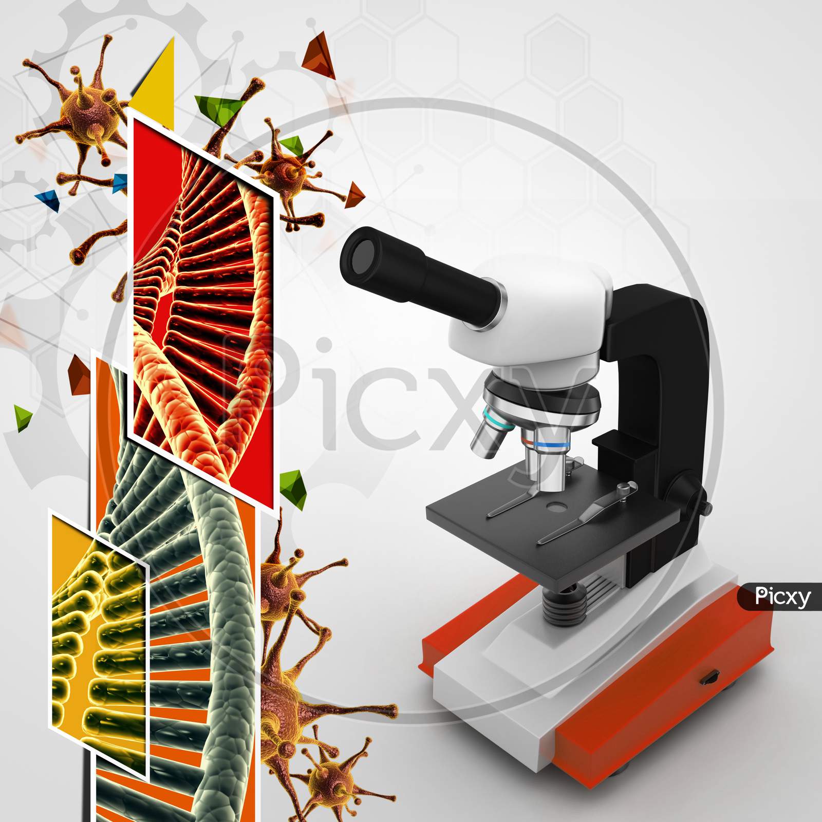 Microscope On Abstract Background