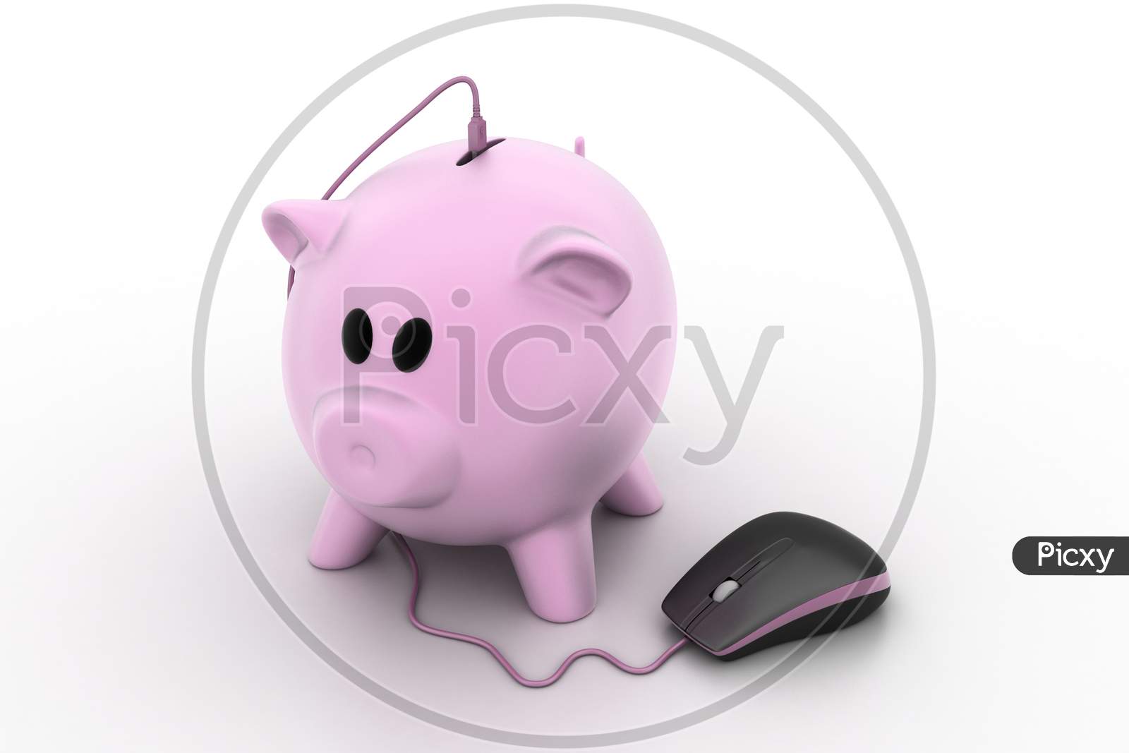 Piggy Bank With Computer Mouse