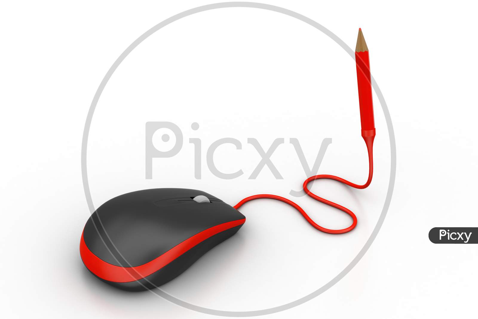 Computer Mouse With Pencil Plug