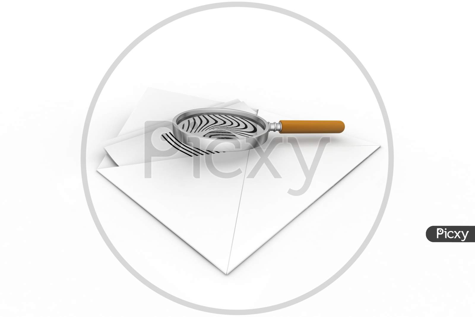 Email Icon And Magnifying Glass