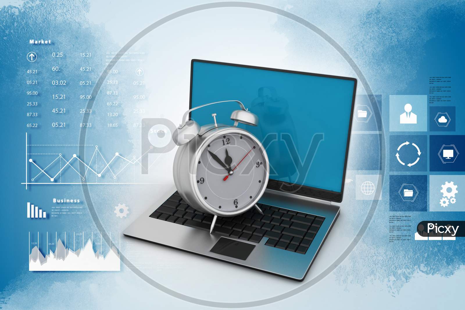 Laptop With Alarm Clock