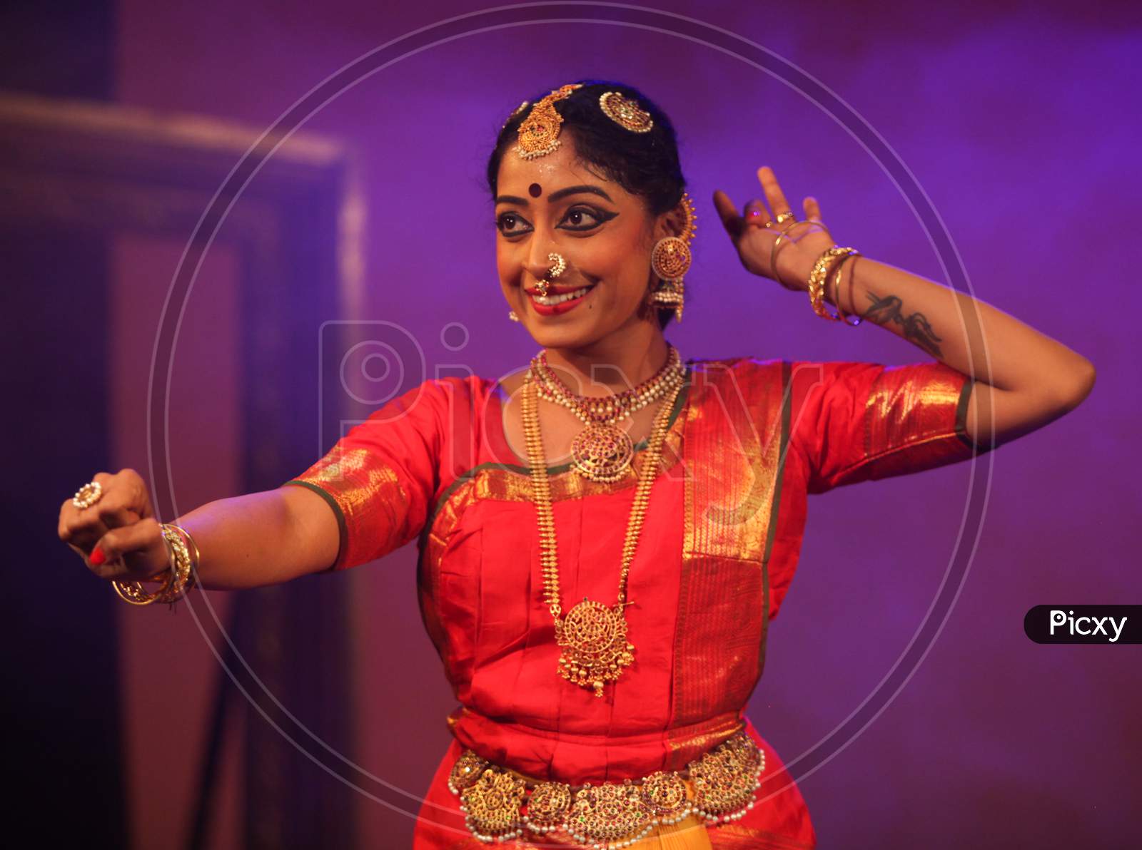 A beautiful bharatnatyam talented dancer