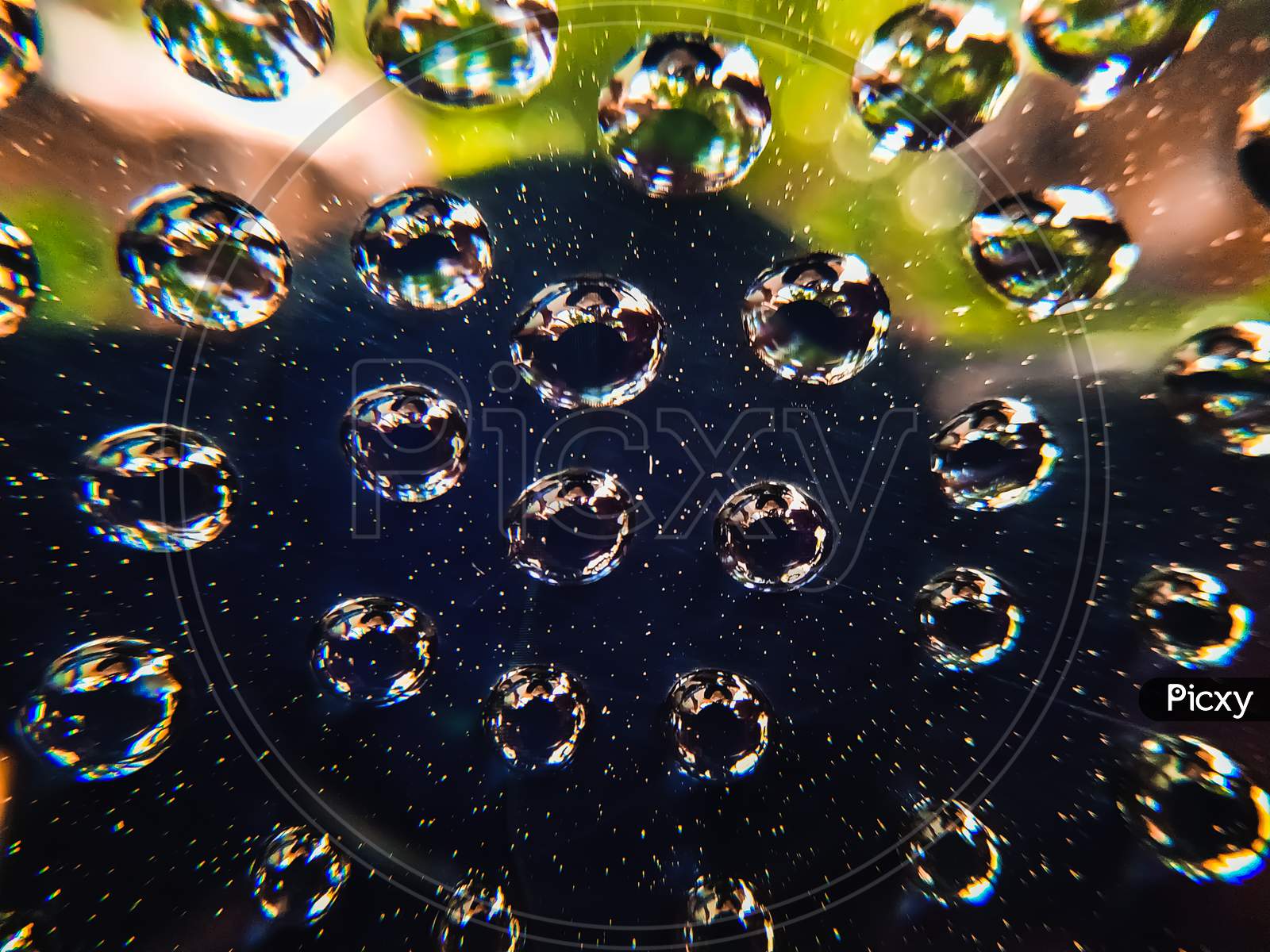 Water drops on a glass