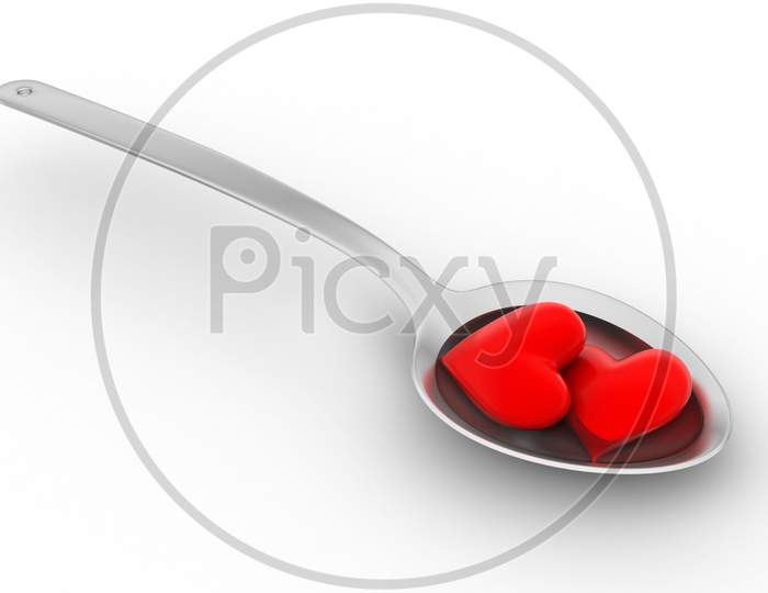 Love Sign In Spoon,  Valentine Concept