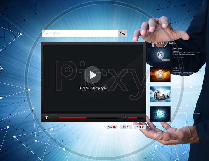 Man Showing The Play Button