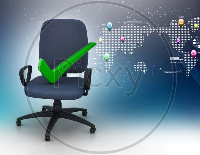 An Office Chair with Green Ticked Mark