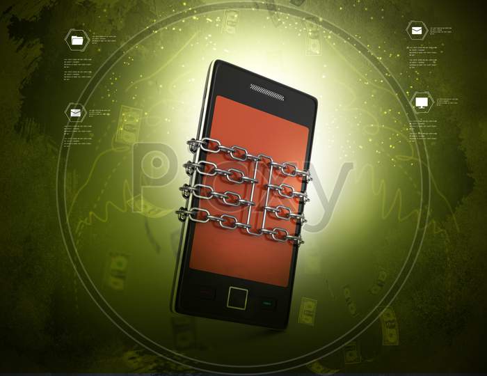 Smart Phone With Chain, Safety Concept