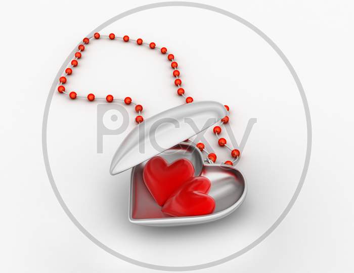 Red Love Hearts, Valentines Day Concept