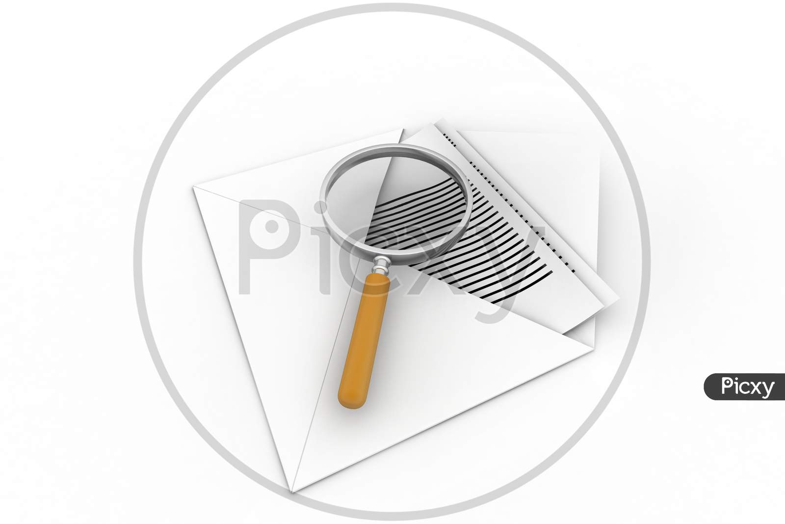 Email Icon And Magnifying Glass