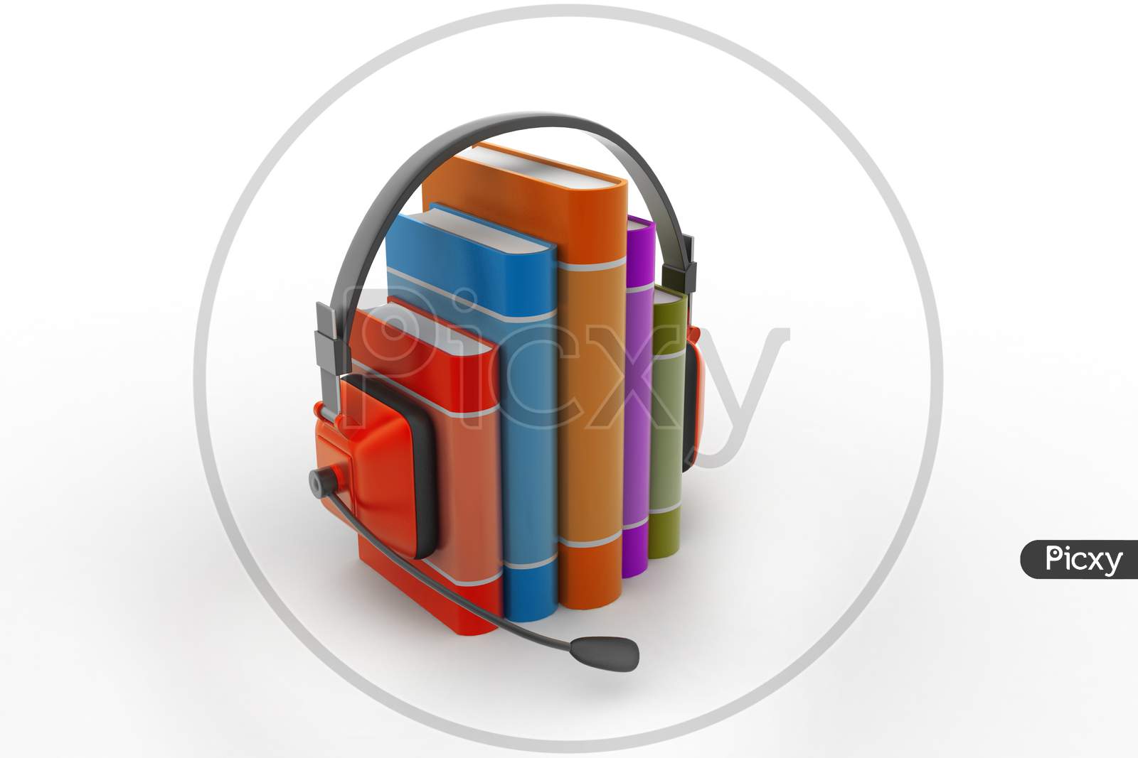 Audio Book Concept With Headphones And Books
