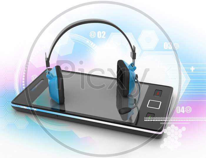 Modern Headphones And Smart Phone