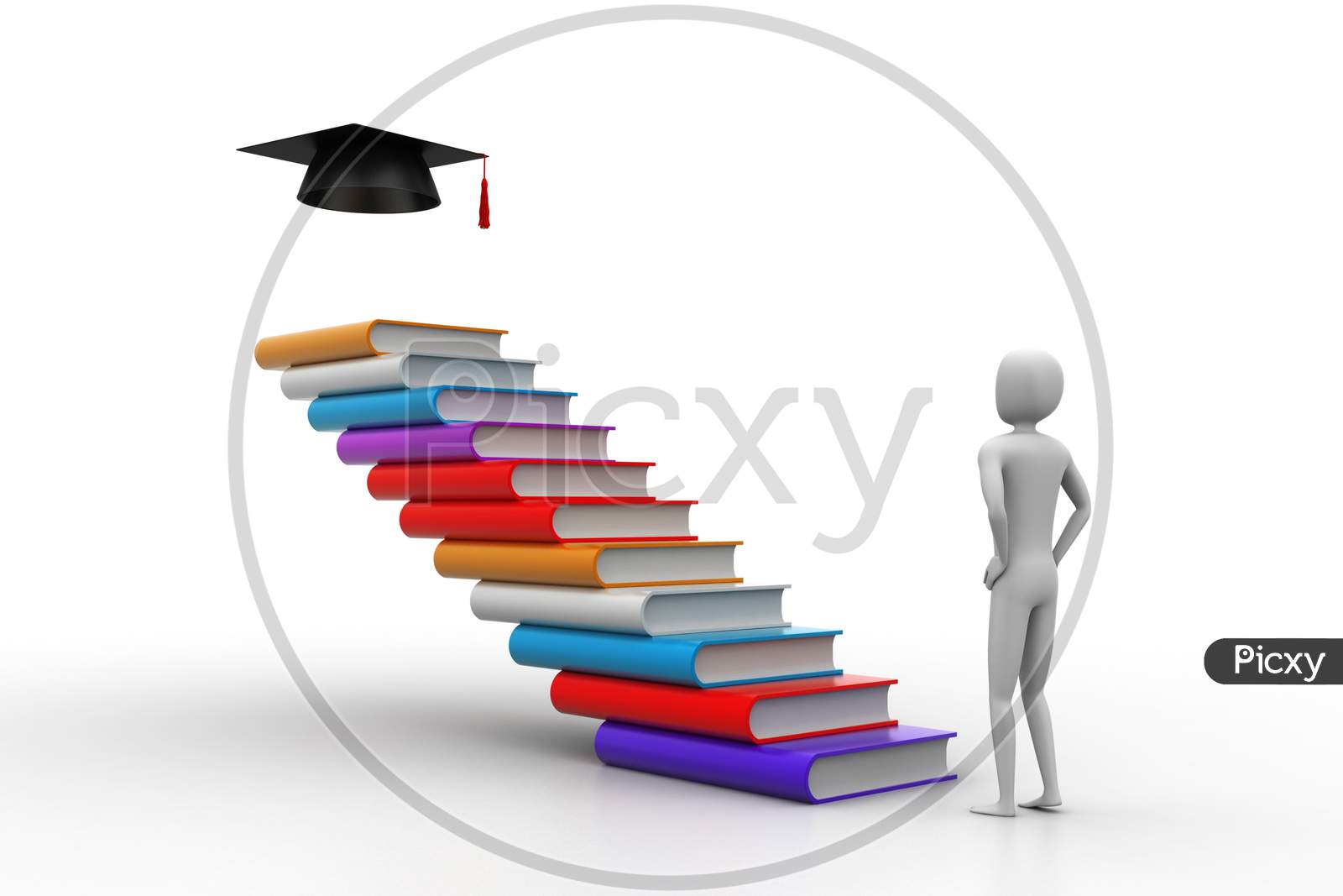 3D Graduate With Book And Graduation Hat