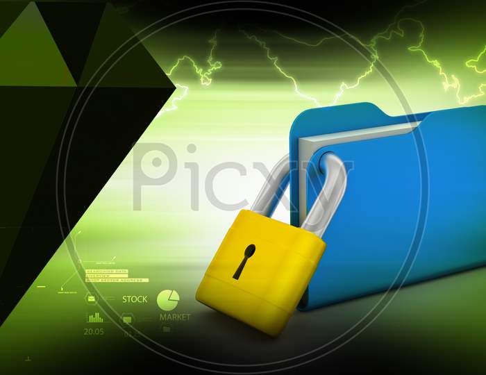File Folder Lock or Security Concept