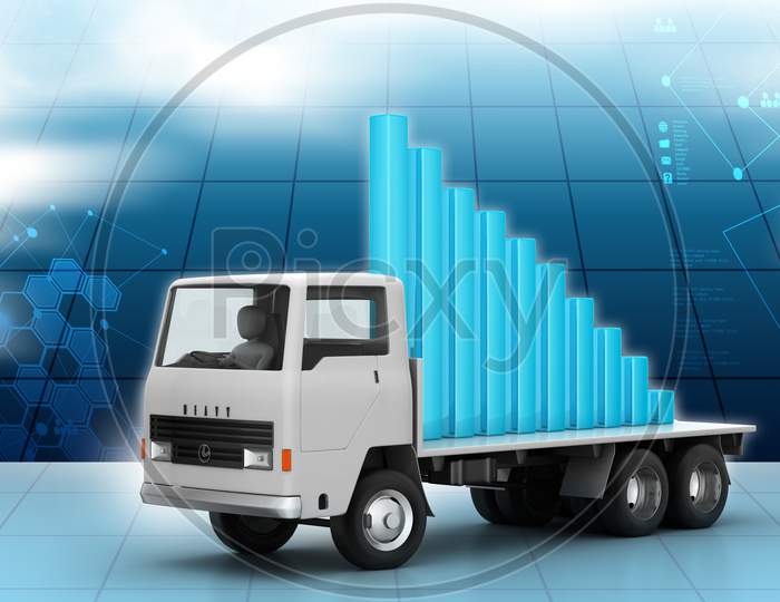 Success Full Graph On A Truck In Color Background