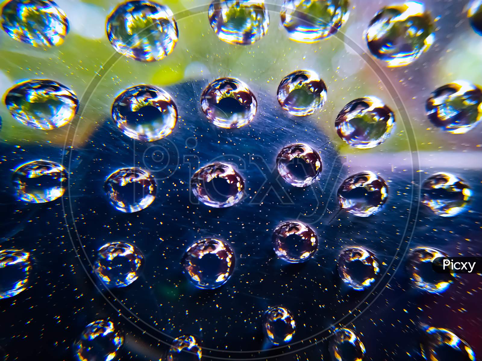 Drops of water on a glass