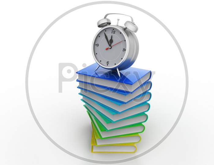 Alarm Clock On Books