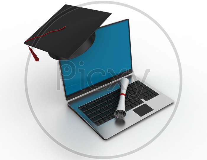 Graduation Hat And Diploma