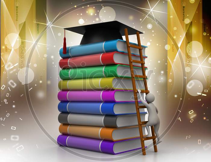 Graduation Mortar On Top Of Books