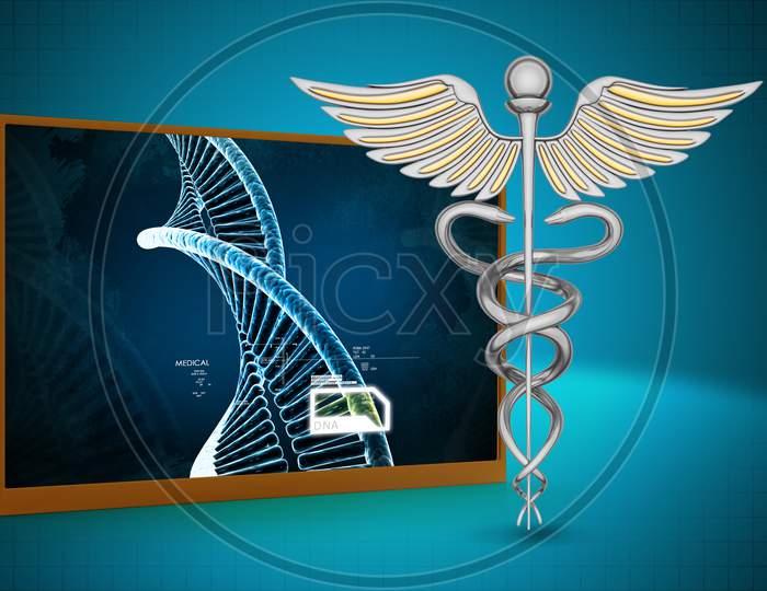 Medical Symbol with DNA in the Background