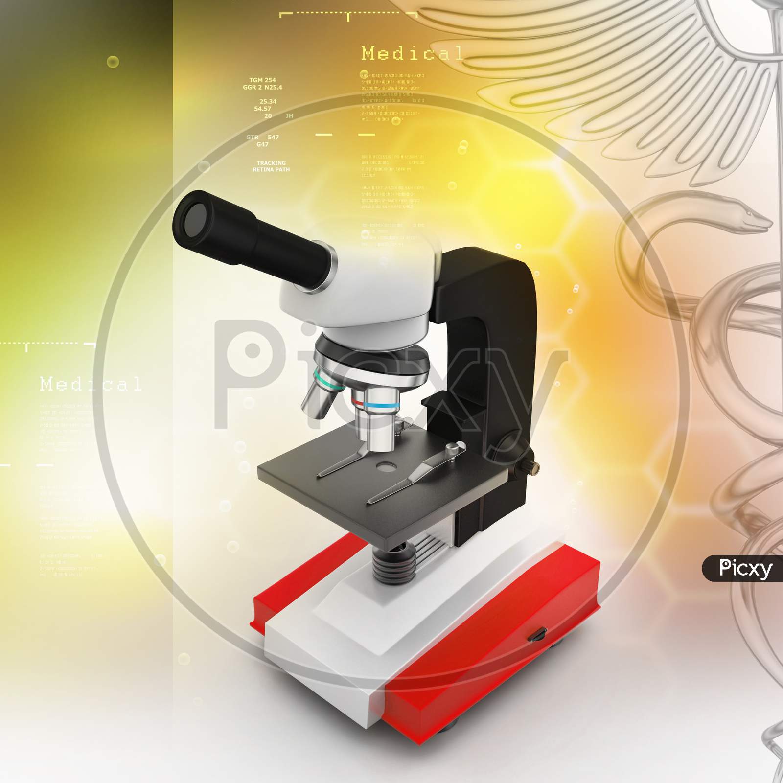 Microscope With Platelets And Virus