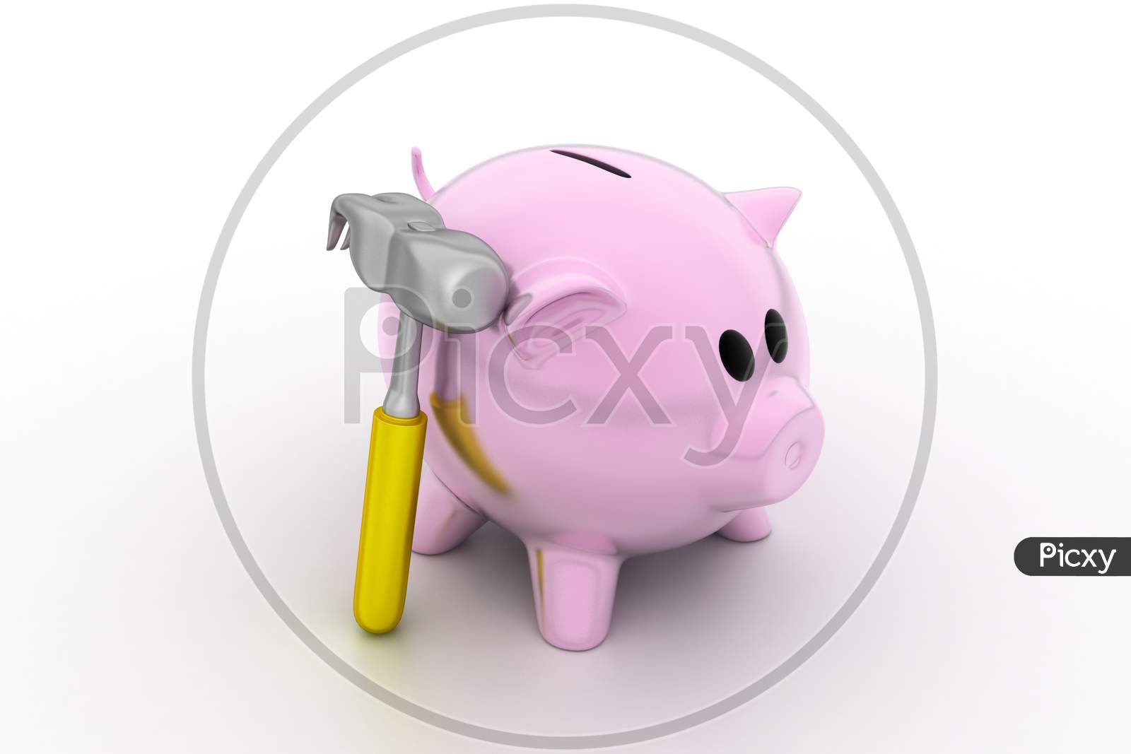 Piggy Bank And Hammer