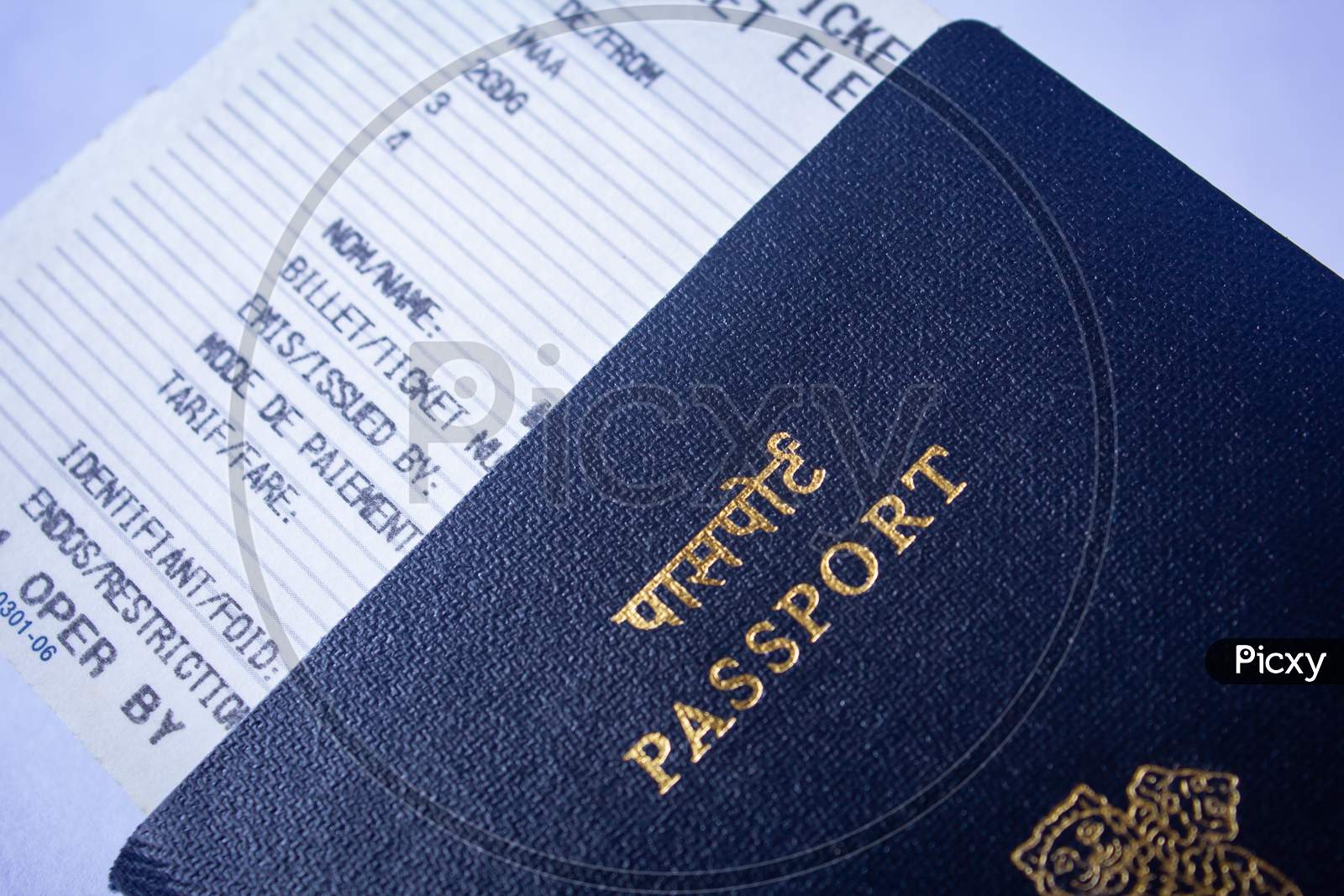 Valid Travel Document In Flight Boarding Pass And Passport. Republic Of India Passports.