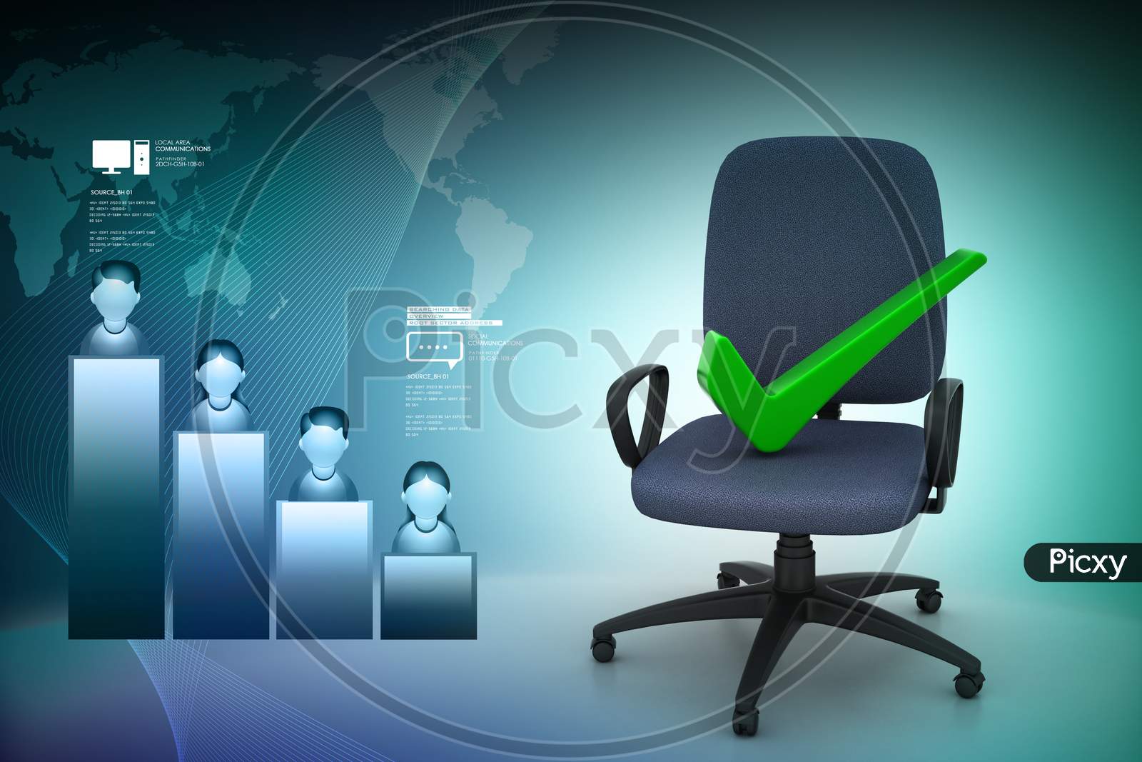 An Office Chair with Green Ticked Mark